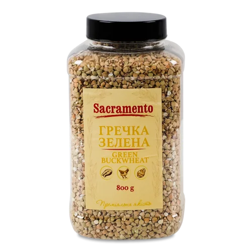 Крупа Гречана Зелена Ядриця В/ґ, Не Смажена, П/б, 800г