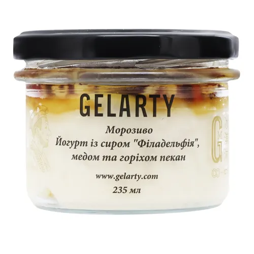 Морозиво Йогурт із сиром Філадельфія, медом та горіхом пекан Gelarty с/б 235мл