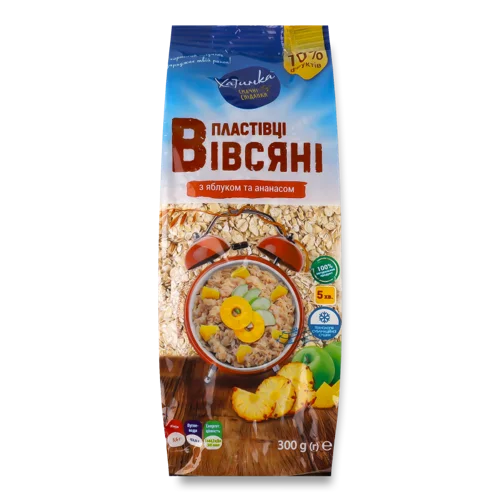 Пластівці Вівсяні З Яблуком Та Ананасом, в/ґ, 300г