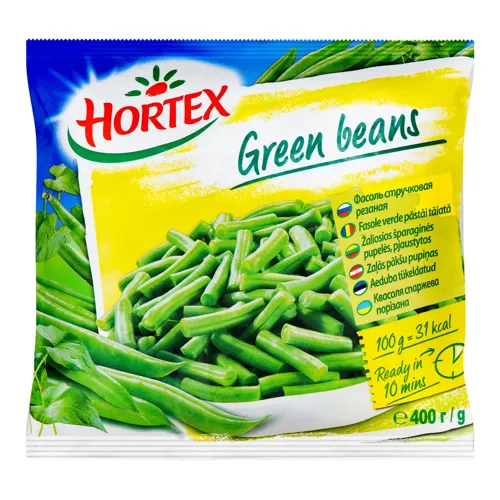 Квасоля спаржева глибокої заморозки порізана Hortex м/у 400г
