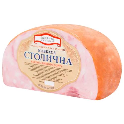 Ковбаса Ходорівський М'ясокомбінат Столична варена вищого сорту вагова