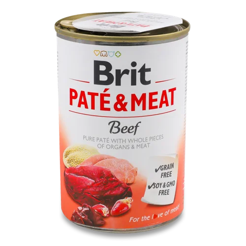 Корм Консервований Для Дорослих Собак Beef Pate&Meat Brit З/Б 400г