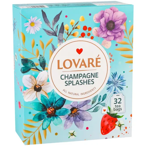 Бленд чаю Lovare Champagne Splashes чорного зеленого 32 х 2г