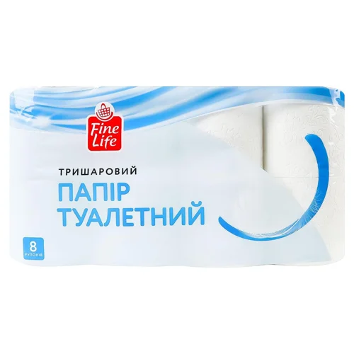 Туалетний папір Fine Life 3-шаровий 8шт