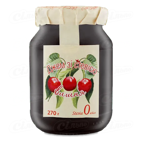 Джем Корисна Кондитерська Вишня зі стевією 270г