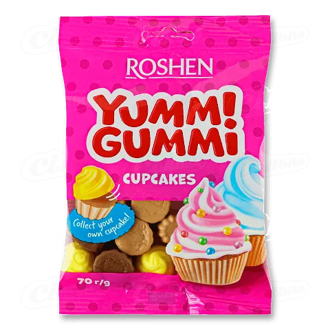 Цукерки Roshen Yummi Gummi Cup Cakes 70г