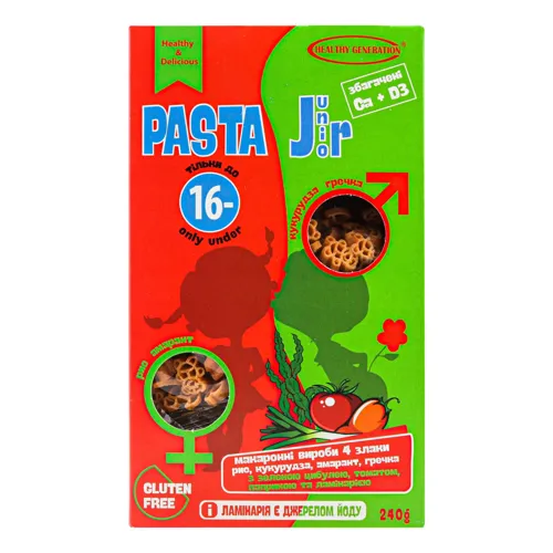 Вироби макаронні без глютену 4 злаки Pasta Junior Healthy Generation к/у 240г