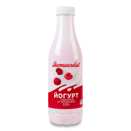 Йогурт Натуральний 1.5% з Вишнею та Черешнею, п/пл, 750г