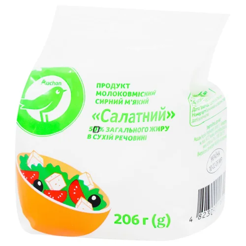 Продукт молоковмісний сирний Auchan Салатний 50% 206г