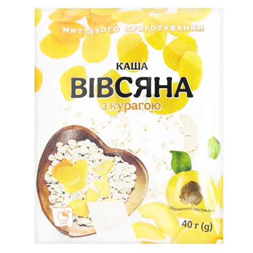 Каша вівсяна Fine life миттєвого приготування курага 40г х 5шт