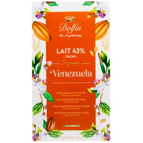 Шоколад молочний Dolfin Венесуела 43% 70г
