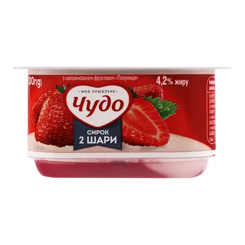 Сирок 4,2% полуниця Чудо п/б 115г