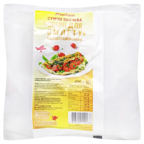 Суміш овочева Auchan для омлету 400г