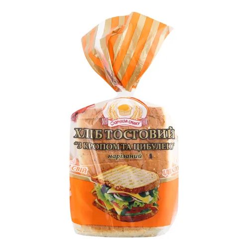 Хліб тостовий нарізний З кропом і цибулею Формула смаку м/у 250г