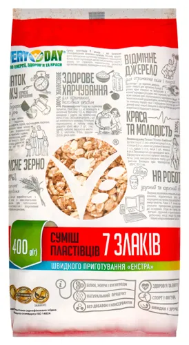 EVERY DAY СУМІШ ПЛАСТІВЦІВ (7-Х ЗЛАКІВ) ПЛАСТИКОВА УПАКОВКА 0,4КГ