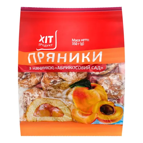 Пряники з начинкою Абрикосовий сад Хіт продукт м/у 350г