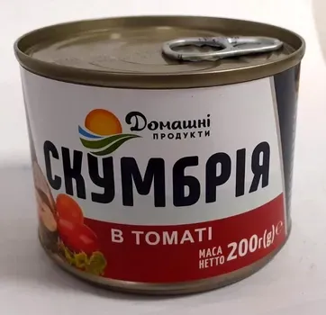Скумбрія в томатному соусі Домашні продукти 200 г