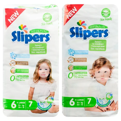 Підгузки Slipers S-206 6 Large 15+кг 7шт