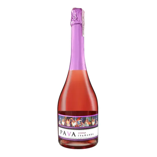 Вино ігристе 0.75л 9-13% рожеве напівсолодке Суниця Грайлива Pava пл