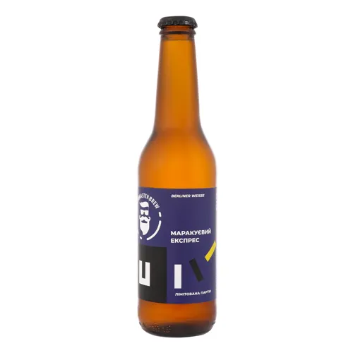 Пиво 0.33л 3.3% світле нефільтроване Маракуєвий експрес Beermaster Brew пл