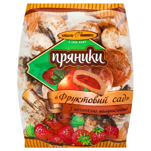 Пряники Київхліб Фруктовий сад з полуничною начинкою 360г