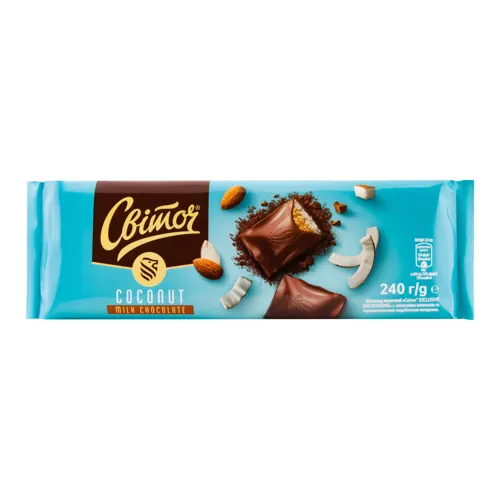 Шоколад молочний Coconut Exclusive Світоч м/у 240г