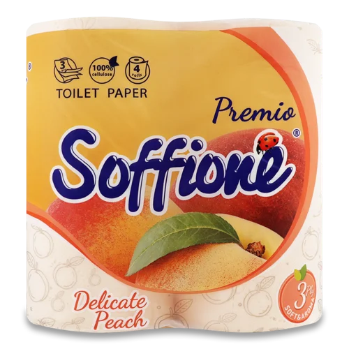 Туалетний Папір 3-Шаровий Delicate Peach Premio Soffione, 4 шт