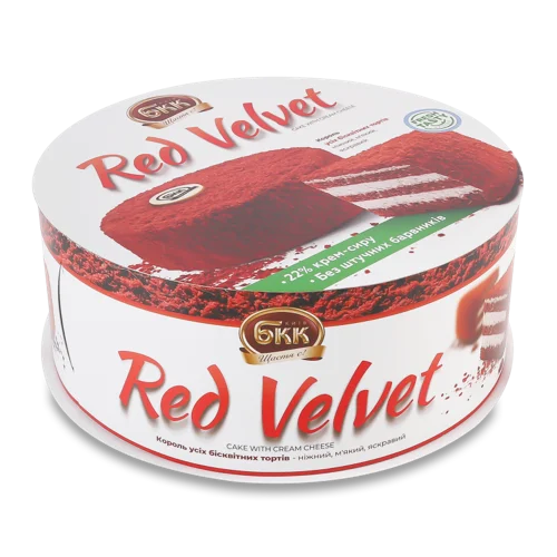Торт Red Velvet, Вищого Ґатунку, Картонна Упаковка, 600г