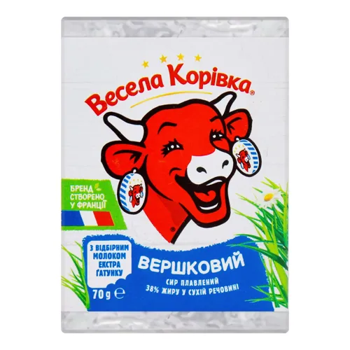 Сир плавлений 38% Вершковий Весела Корівка м/у 70г