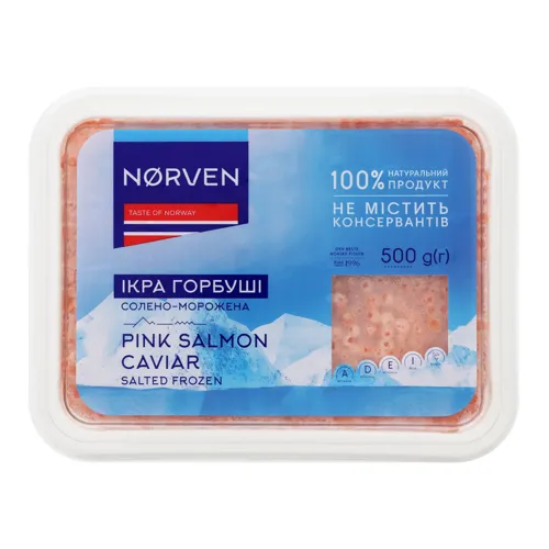 Ікра горбуші солоно-морожена Norven п/у 500г