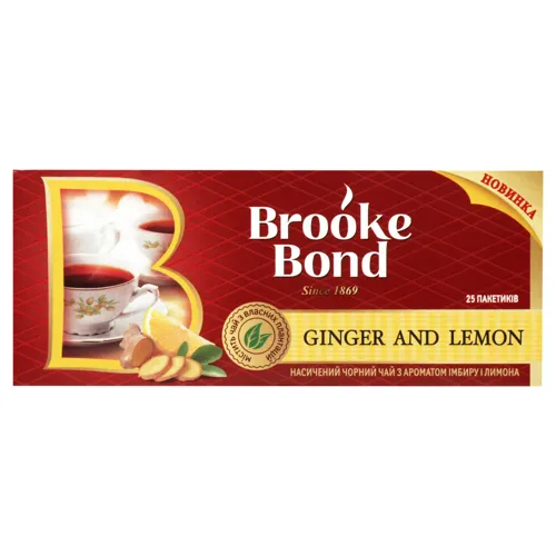 Чай Brooke Bond Ginger Lemon з ароматом імбиря та лимону 38г