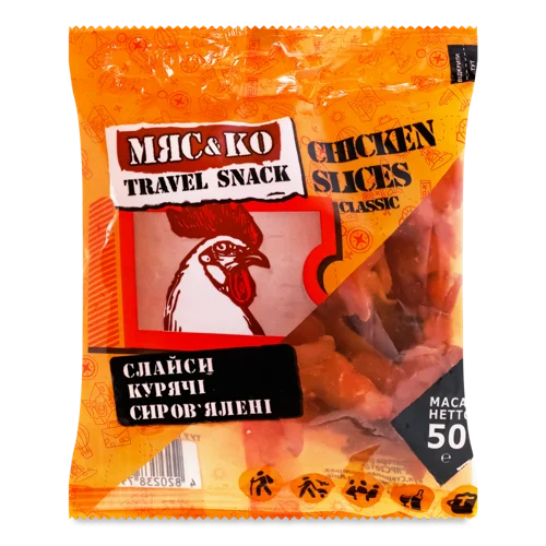 Слайси Курячі Сиров'ялені Мяс&Ко, м/у, 50г