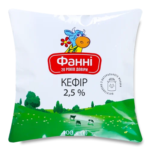 Кефір Пастеризований 2.5% Фанні м/у, 400г