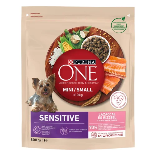 Корм сухий Purina One Sensitive з лососем та рисом для собак малих порід з чутливим травленням 800г
