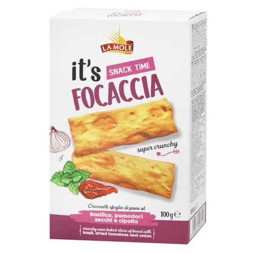Фокачча La Mole з базиліком, цибулею і сушеними томатами 100г