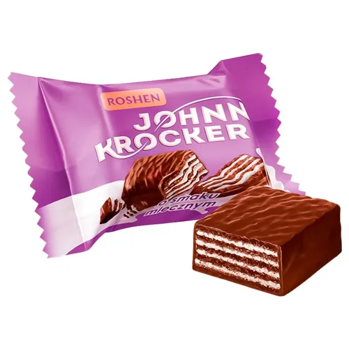 Цукерки Roshen Johnny Krocker вафельні молоко