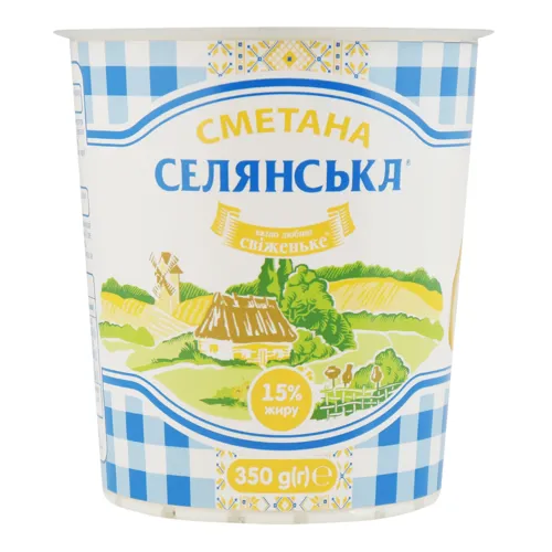 Сметана 15% Селянська ст 350г