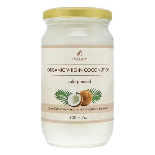 Олія кокосова органічна холодного віджиму Їжеко с/б 400мл