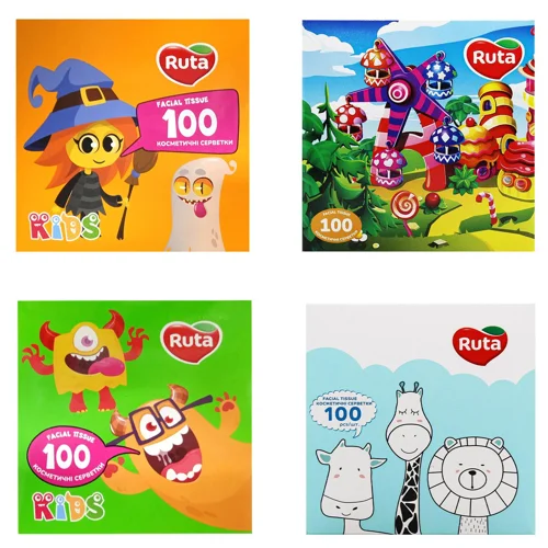 Серветки косметичні Ruta Kids двошарові 100шт