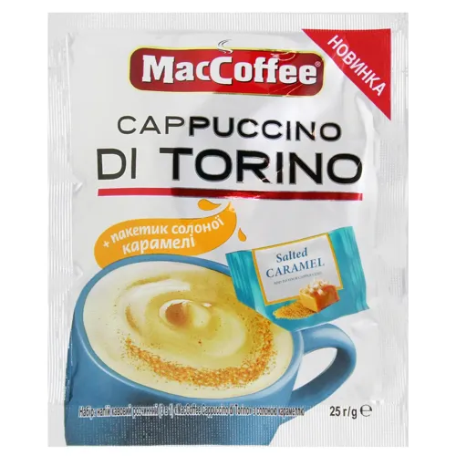 Напій кавовий MacCoffee Cappuccino Di Torino з солоною карамеллю 25г