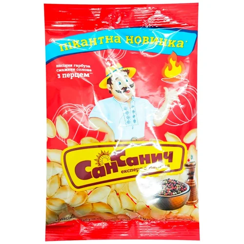 Насіння гарбузове СанСанич Суміш перців солоне 65г