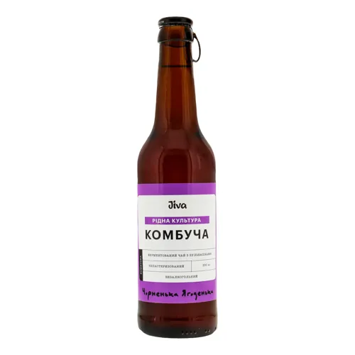 Напій безалкогольний слабогазований соковмісний Комбуча Чорненька Ягоденька Jiva с/пл 330мл