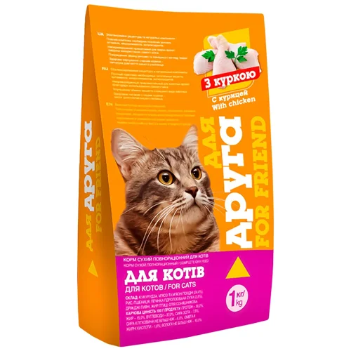 Корм сухий Для Друга з куркою для котів 1кг