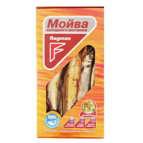 Мойва холодного копчення Flagman картонна упаковка 250г