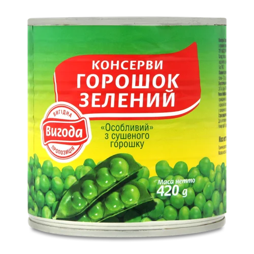 Горошок Зелений В/ґ, Вигода, 420 Г
