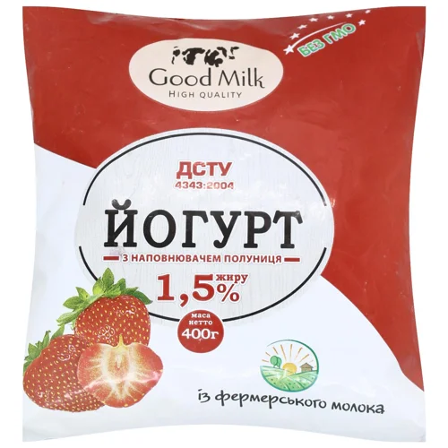 Йогурт Good Milk полуниця 1,5г 400г