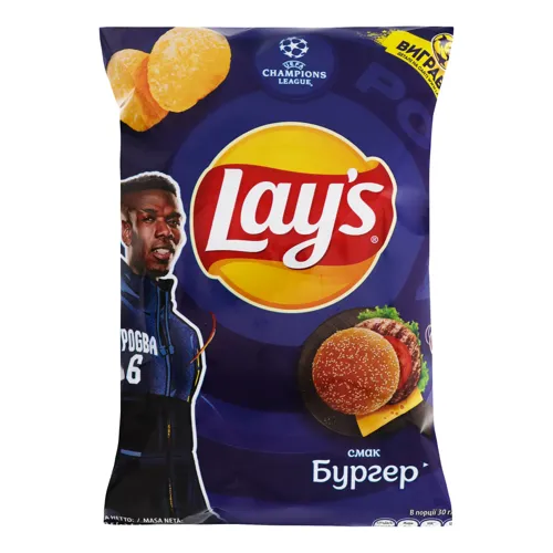 Чіпси картопляні зі смаком бургера Lays м/у 120г