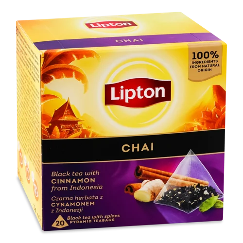 Чай Чорний Зі Спеціями Chai Lipton Картонна Упаковка 20шт