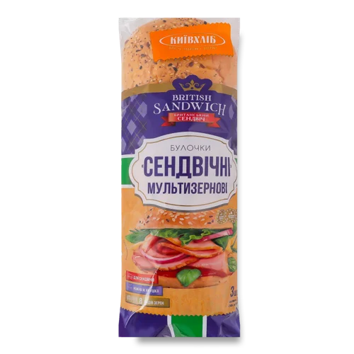 Булочки Мультизернові Сендвічні Київхліб, в/ґ, м/у 3х60г