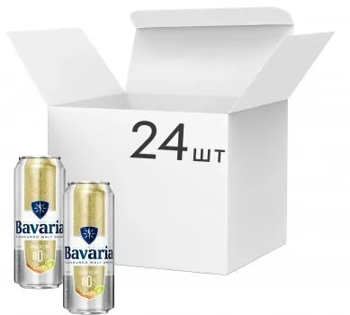 Упаковка пива Bavaria Malt Ginger Lime безалкогольне світле фільтроване 0% 0.5л х 24 шт